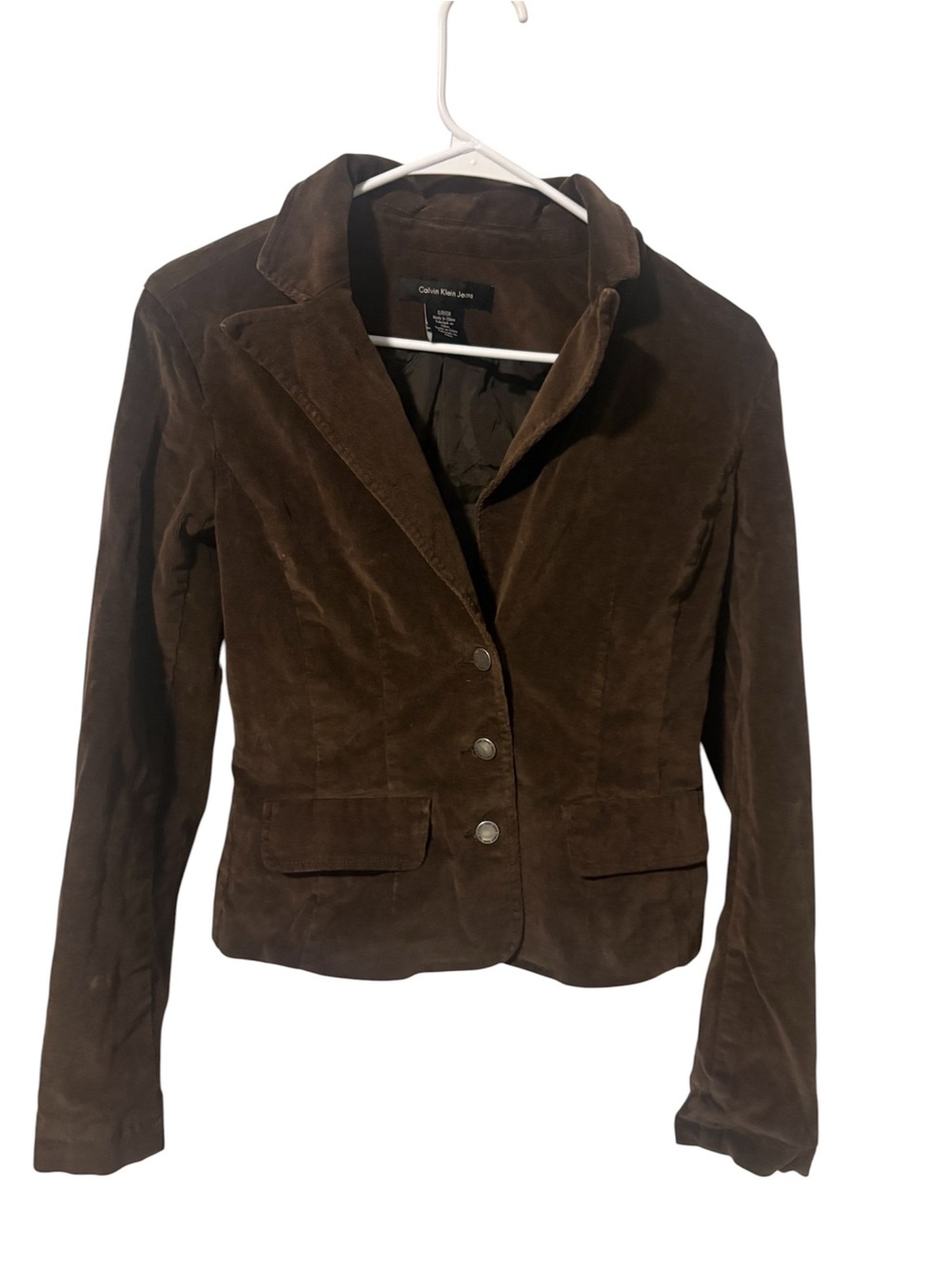 Vintage 90s Calvin Klein Jeans Brown Women's Corduroy Blazer Jacket